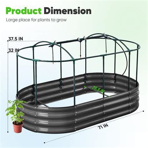 metal mesh covers for planter boxes|Quictent 6x3x1Ft Galvanized Raised Garden Bed Kit .